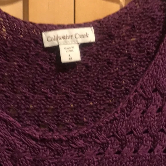 Coldwater Creek Purple Scoop Neck Sweater - Picture 3 of 6